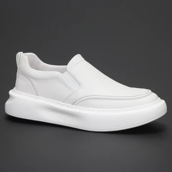 Piele tendință de moda casual low top mici pantofi albi cu cap rotund de 100 de meci de personalitate o pedala pus piciorul pantofi
