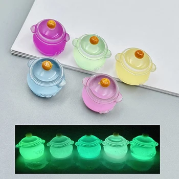 Plastic Simulare Luminos Mini Lapte Oală De Mâncare Juca Model De Jucărie Rășină Accesorii