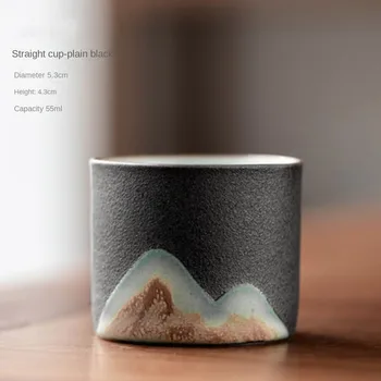 Rafinat Cana de Ceai din Ceramica pictate manual de Munte în Formă de Ceașcă de Cafea glazura Colorate Ceramice Cana de Apa Filtru Cana de Ceai Cadou de Ziua de nastere