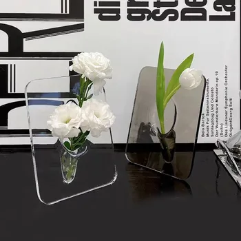Rama Foto Art Vaza Rășină Multi-Funcțional Hidroponice Vaza De Flori Transparente Desktop Florale Plante Titularul Office Home Decor