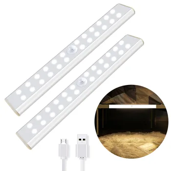 Senzor de mișcare Cabinet Bucătărie Lumină Reîncărcabilă Magnetic 24 40 60 LED-uri Senzor de Mișcare Lumini de Perete pentru Dormitor Dulap Garderoba