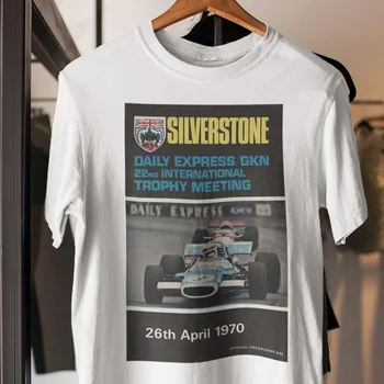Silverstone Grand Prix Tricou Vintage de Curse Motosport Sudoare Unul Britanic GP Race Car Iubitor Retro Poster Haine