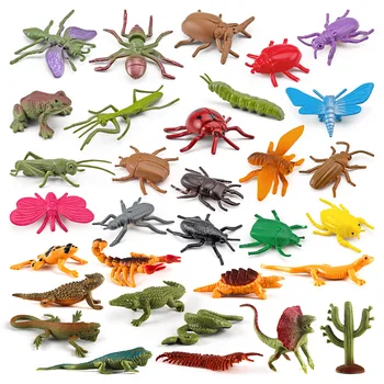 Simulare In Miniatura Insecte Figurine De Animale Set De Materiale Didactice Model Spider Fluture Biologie Educație Jucării Peisaj Ornament