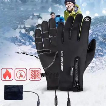 USB Încălzit Mănuși Pentru Bărbați, Femei Iarna Cald Mănuși Touchscreen rezistent la apa Drumeții, Schi, Pescuit, Ciclism Snowboard Non-alunecare Manusa
