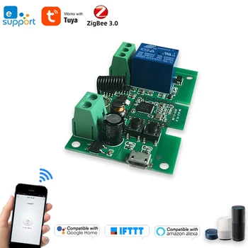 Zigbee 1CH eWeLink Tuya Smart Switch Module,1 Canal DC 12V 24 32V Puls Releu de 2MQTT Gateway Samsung SmartThings,RF Control